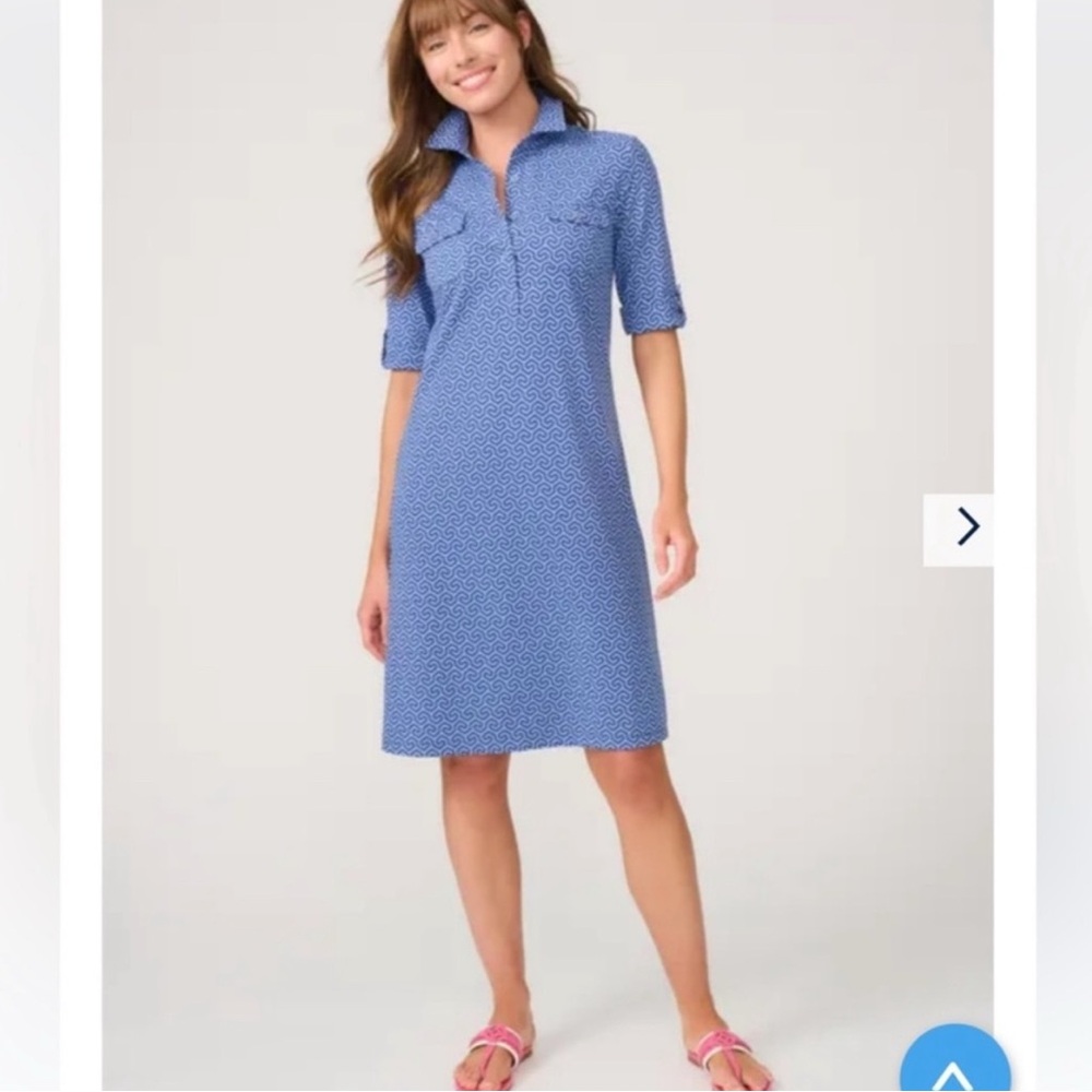 J. McLaughlin Lawrence Geometric Catalina Cloth Shirt Dressβ Roll Tab XS - Picture 2 of 15